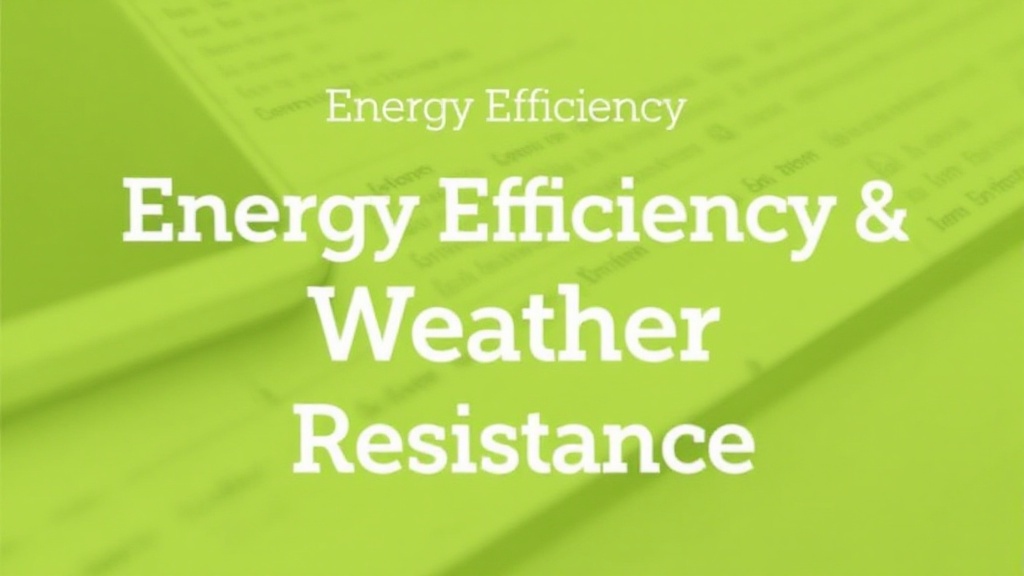 Energy Efficiency Weather Resistance