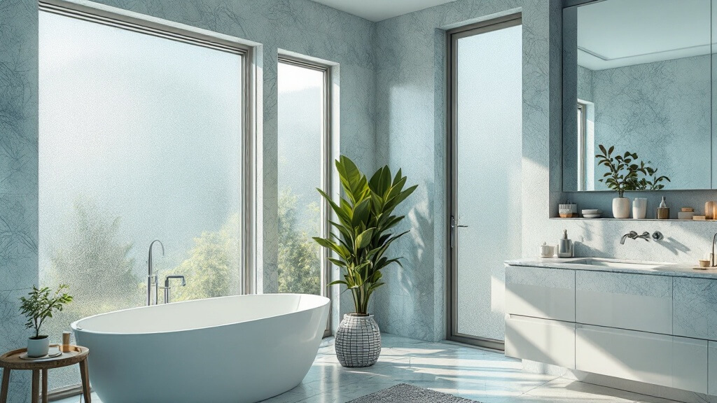 villa Bathroom frosted glass Windows