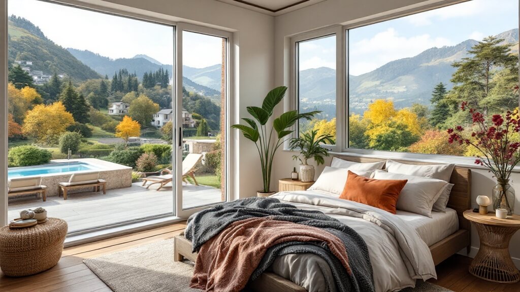 villa Bedroom aluminum Windows