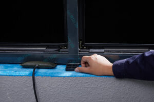 10 Window frame mounted on wall and Air cushion fixed
