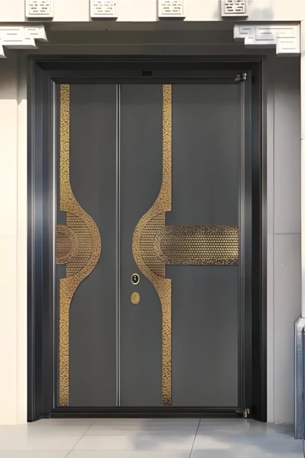 Modern Copper Entry Door D01