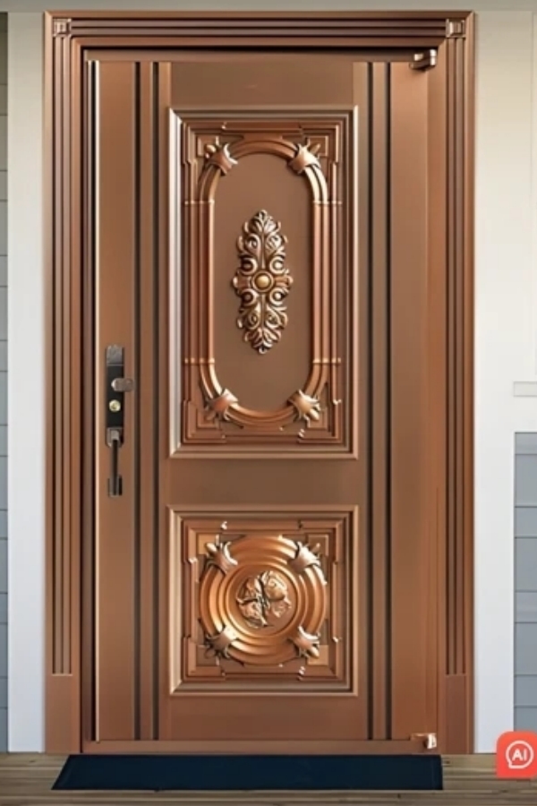 Modern Copper Entry Door D03