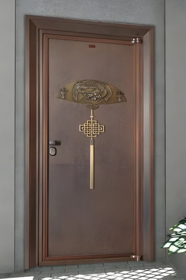 Modern Copper Entry Door D10