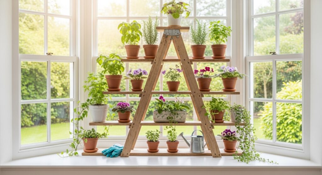Ladder Shelf Garden Window