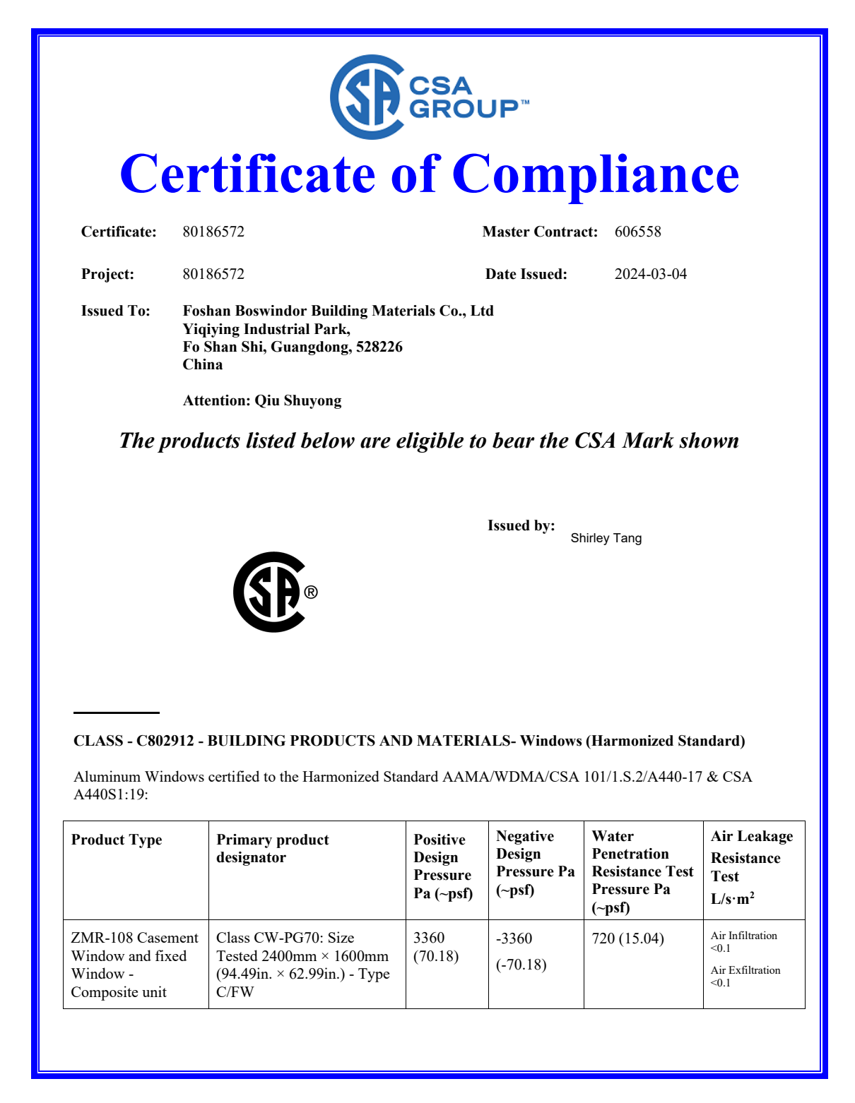 AAMA Certification